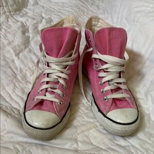 Converse Pink and White High-Tops